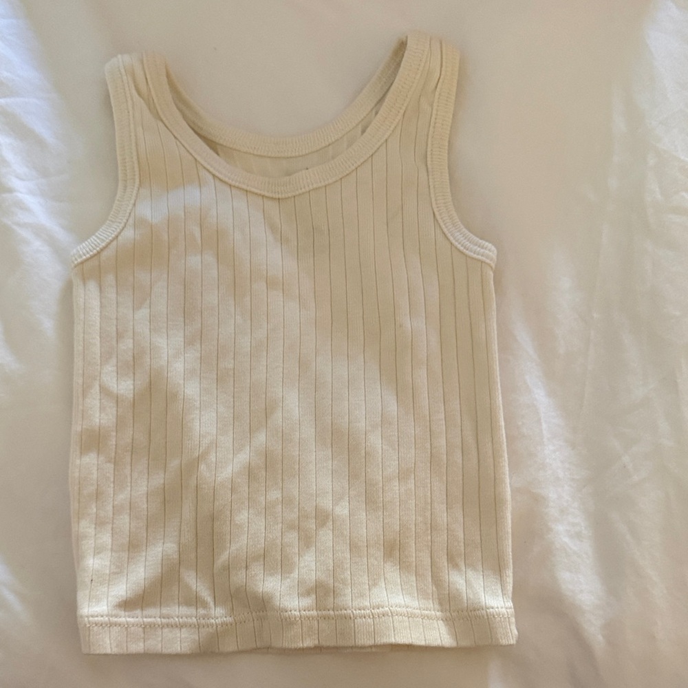 Pink Chicken Cream Ribbed Tank Top